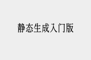 静态生成-入门操作